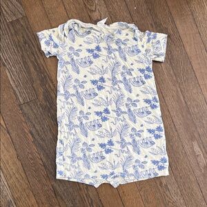 Kate Quinn Cream and Blue Kids Bodysuit